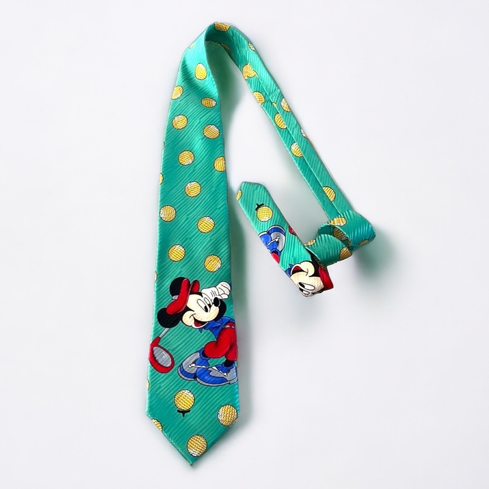 Vintage Disney Silk Golfers Tie Men’s 4 inch Golf Mickey Mouse Made In Italy